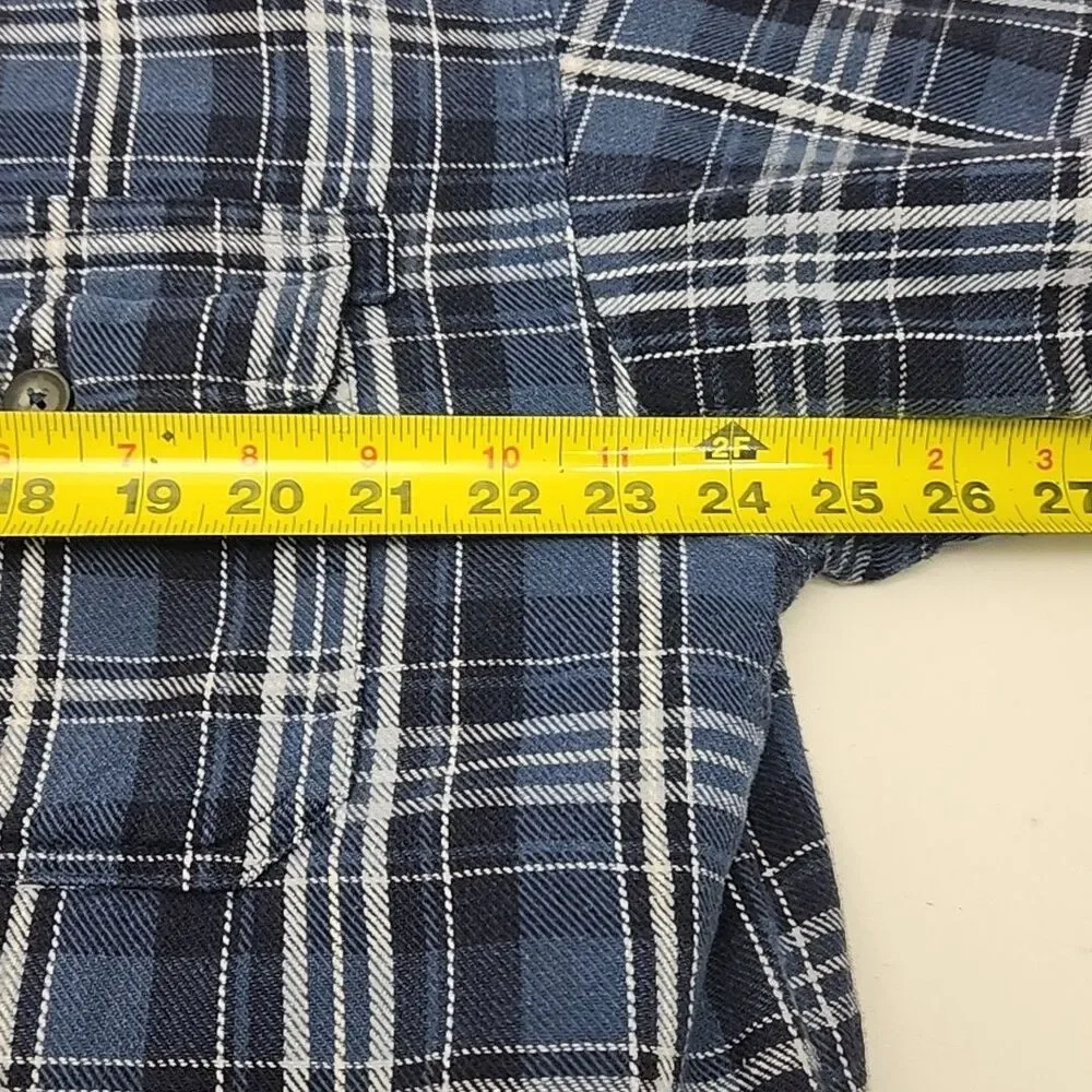 Levi's Flannel Shirt Jacket Blue Plaid Sherpa Lined Men Sz XL Button Pocket